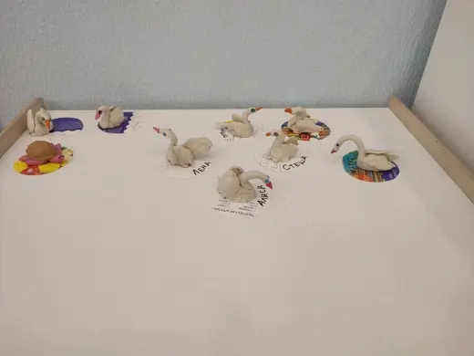 лепка лебеди