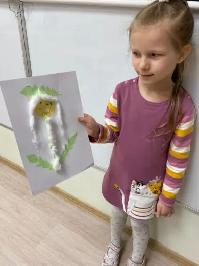 Аппликация «Одуванчики»