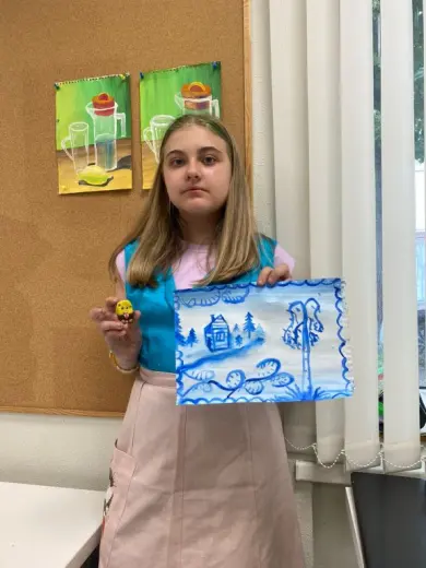 Рисование в технике гжель