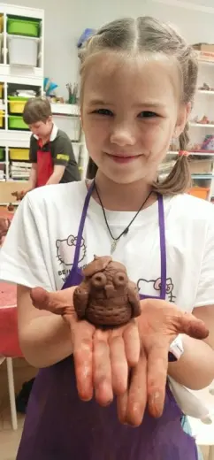 Сова из глины