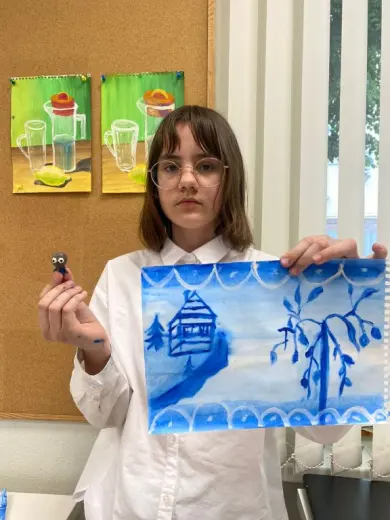 Рисование в технике гжель