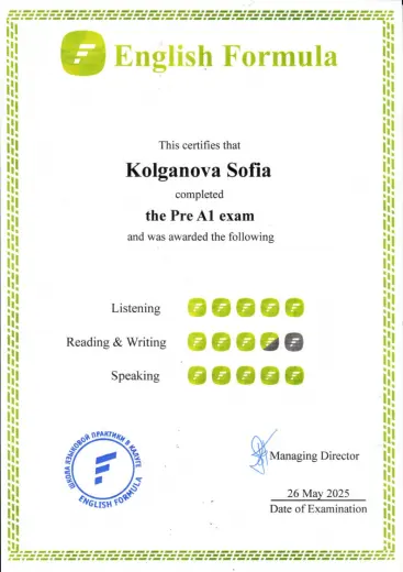 Kolganova Sofia Pre-A1
